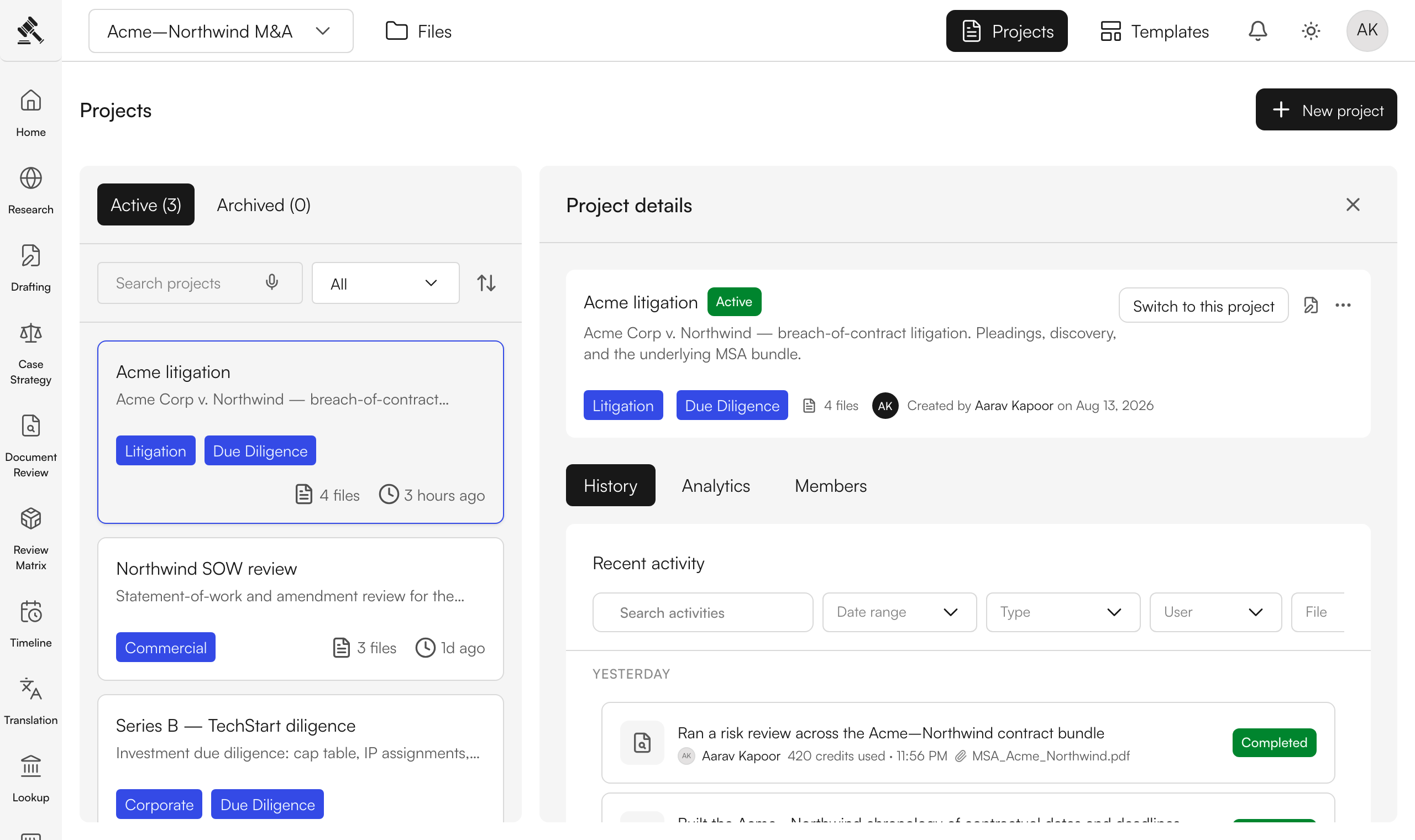 Judicio projects walkthrough